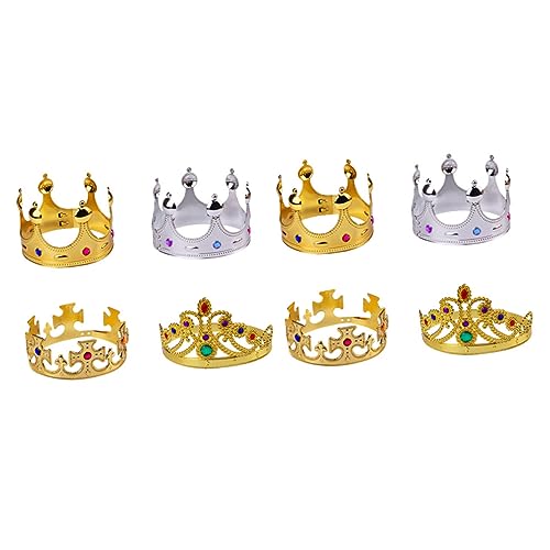 VANZACK 8 Stück Teiliges Kronen aus Kunststoff Gold und Silberfarbene Party Kronen mit Funkelnden Strasssteinen Leichte Geburtstags und Deko für Jungen und Mädchen VANZACK 8 Stück Teiliges Kronen aus Kunststoff Gold und Silberfarbene Party Kronen mit Funkelnden Strasssteinen Leichte Geburtstags und Deko für Jungen und Mädchen von VANZACK
