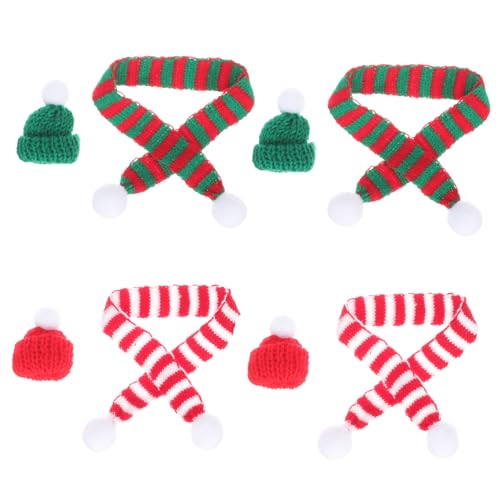 VANZACK 8 Stück Teiliges Mini Weihnachtsmützen und Schals aus Strickmaterial Dekorative Flaschenhüllen mit Starkem Weihnachtsflair Geeignet für Weinflaschen Puppen Tisch und VANZACK 8 Stück Teiliges Mini Weihnachtsmützen und Schals aus Strickmaterial Dekorative Flaschenhüllen mit Starkem Weihnachtsflair Geeignet für Weinflaschen Puppen Tisch und von VANZACK