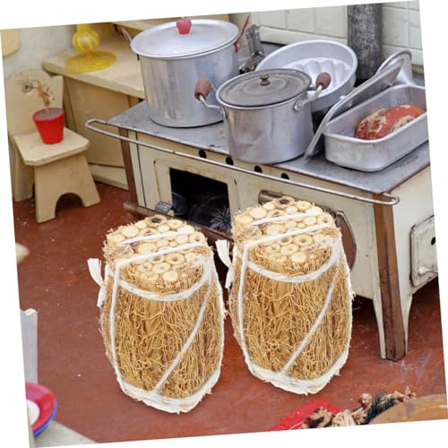 VANZACK 8 Stück Teiliges Miniatur Heuballen Modell aus Langlebigem Material Dekorativ für Puppenhaus Miniaturgarten und DIY und Formstabil als Puppenhaus Zubehör von VANZACK
