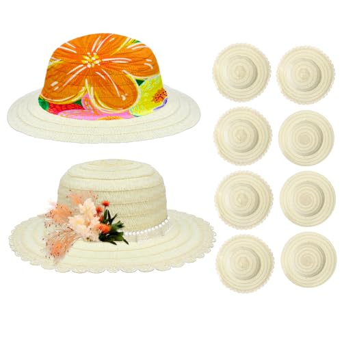 VANZACK 8Stücke DIY Strohhüte Zum Weiße Bastelhüte Für Kreative Aktivitäten Für Kunsthandwerk Und Sommer Spaß Spitzen Strohhüte Und Leere Hüte VANZACK 8Stücke DIY Strohhüte Zum Weiße Bastelhüte Für Kreative Aktivitäten Für Kunsthandwerk Und Sommer Spaß Spitzen Strohhüte Und Leere Hüte von VANZACK