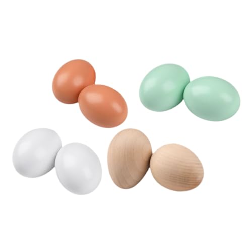 VANZACK 8Stücke Gefälschte Holz Eier Zum Bemalen DIY Bastelset Für Unvollendete Holz Eier Hühnerei Und Naturholzfarbe Party Ei Dekorationen von VANZACK