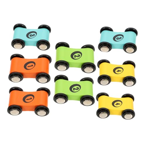 VANZACK 8Stücke Mini Holzautos Interaktives Brettspiel Für Spielzeugauto Farben Je Holz Automodelle Für Kreative Rennstrecken Und Pädagogisches von VANZACK