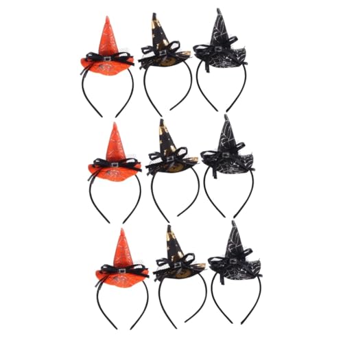 VANZACK 9 Stck. Teiliges Halloween Hexenhut Haarreif mit Spinnennetz-design Leichtes und Bequemes Haaraccessoire für Mädchen für Halloween Dekoration und Kostümpartys von VANZACK