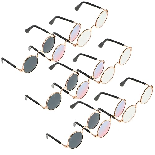 VANZACK 9 Stück Stylische Teilige Puppenbrille Accessoires für Puppen Eyewear Requisiten Schwarz Blau und Transparent für Kreative DIY Projekte und Puppen Outfits von VANZACK