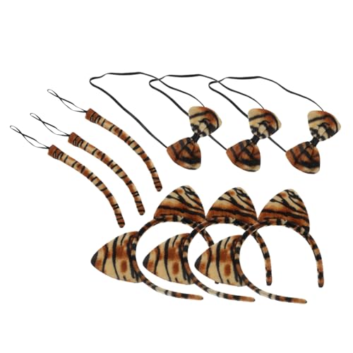 VANZACK 9 Stück Teiliges Tiger Kostüm Set Cosplay mit Stirnband Fliege und Leichtes Langlebiges Partyzubehör für Halloween Fasching Tierohren Accessoires VANZACK 9 Stück Teiliges Tiger Kostüm Set Cosplay mit Stirnband Fliege und Leichtes Langlebiges Partyzubehör für Halloween Fasching Tierohren Accessoires von VANZACK