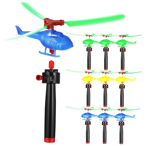 VANZACK 9Stücke Fliegende Hubschrauber Spielzeuge Mit Ziehschnur Helikopter Für Garten Und Outdoor Als Mitgebsel Für Kindergeburtstage Und Partys von VANZACK