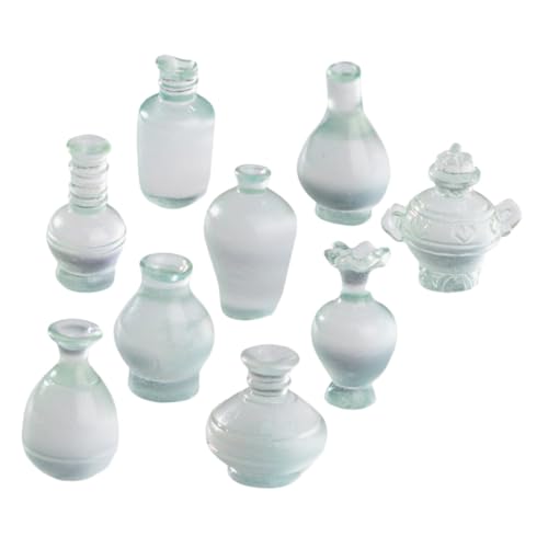 VANZACK 9Stücke Teiliges Mikro Landschaftsvasen Aus Mini Flaschen Für Puppenhaus Dekoration Kreative Ornamente Für DIY Miniaturhäuser Mixed Style von VANZACK