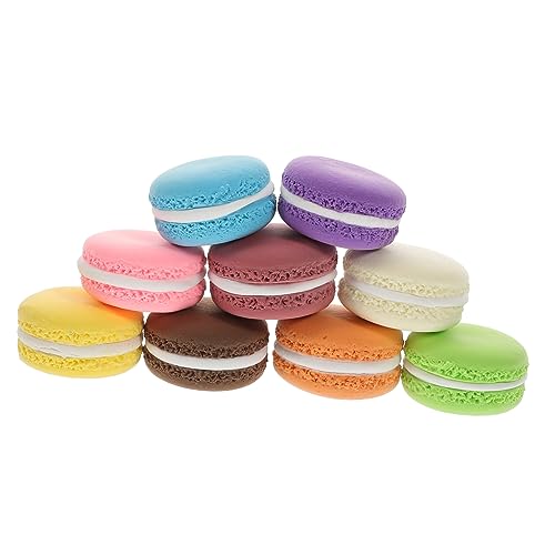 VANZACK 9Stücke Teiliges Realistische Macaron Kuchenmodelle Für Fotorequisiten Und Tischdekoration Künstlicher Kuchenschmuck Gemischten Farben Für Hochzeiten Und Feiern von VANZACK