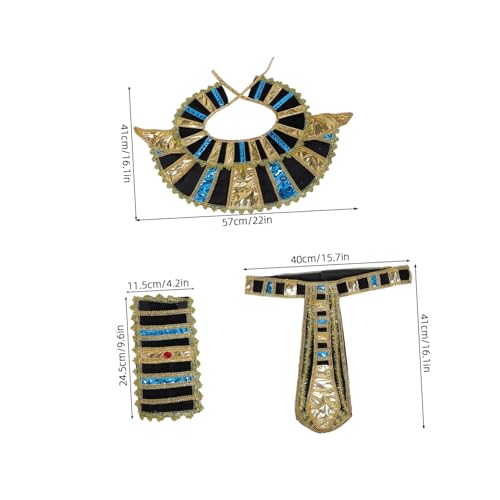 VANZACK Ägyptisches Kostüm Set für Herren mit Goldenem Kragen Gürtel und Armbändern Langlebiges Glänzendes Material für Halloween Cosplay Party und Bühnenauftritte VANZACK Ägyptisches Kostüm Set für Herren mit Goldenem Kragen Gürtel und Armbändern Langlebiges Glänzendes Material für Halloween Cosplay Party und Bühnenauftritte von VANZACK