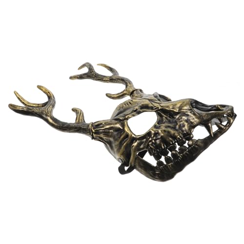 VANZACK Abnehmbare Hirschgeweih Halbgesichtsmaske Halloween Cosplay Maske Atmungsaktiv Komfortabel Für Halloween Party Kostüm Auffällige Tiermaskerade Requisite von VANZACK