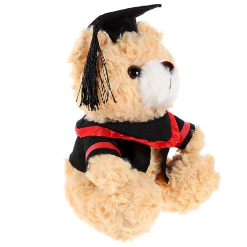 VANZACK Abschlussbär mit Mütze Süßes Plüschspielzeug für Graduierung Stoffbär mit Streifen Exquisites zur Abschlussfeier Freundliches Design für Laune von VANZACK
