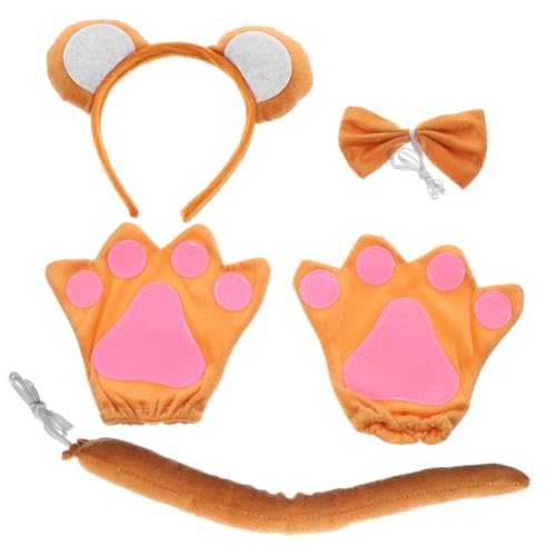 VANZACK Affenkostüm Set mit Weichem PP Baumwoll Ohrbügel Fliege und Handschuhen Hautfreundlich für Fasching Karneval und Kinderkostüme VANZACK Affenkostüm Set mit Weichem PP Baumwoll Ohrbügel Fliege und Handschuhen Hautfreundlich für Fasching Karneval und Kinderkostüme von VANZACK