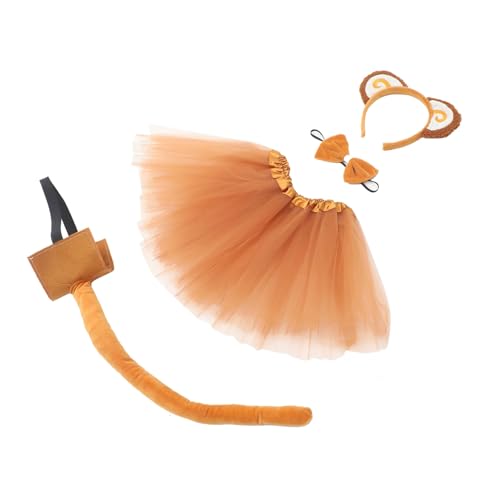 VANZACK Affenkostüm mit Weichen Affenohren Stirnband und Tüllrock Kuscheliger Veloursstoff Kostüm für Halloween Verkleidung Karneval und Mottopartys Teiliges Mädchen Outfit von VANZACK