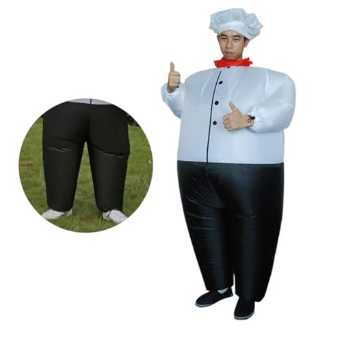 VANZACK Aufblasbares Kochkostüm für Erwachsene Lustiger Cosplay Bodysuit mit Cartoon Fettkoch Design Batteriebetriebener Atmungsaktives Polyester für Halloween Party und Fasching VANZACK Aufblasbares Kochkostüm für Erwachsene Lustiger Cosplay Bodysuit mit Cartoon Fettkoch Design Batteriebetriebener Atmungsaktives Polyester für Halloween Party und Fasching von VANZACK