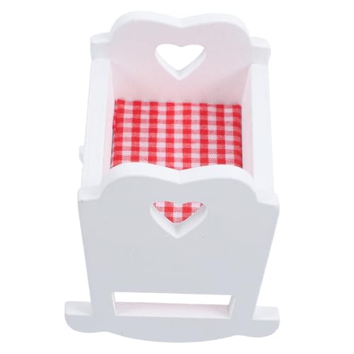 VANZACK Babybett Puppenhaus Zubehör Lifelike Mini Crib Für Kinderzimmer Dekoration Für Puppenhäuser Und Wichtelgeschenke von VANZACK