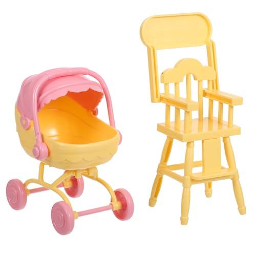 VANZACK Babywagen und Hochstuhl Puppenhaus Zubehör für Fantasievolles für Spielverabredungen von VANZACK