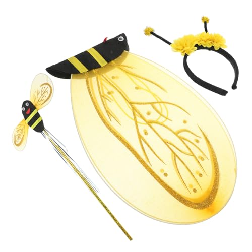 VANZACK Bienenflügel Bienenkostüm Zubehör mit Haarreif und Zauberstab für Mädchen Fasching Karneval Bühnenauftritt VANZACK Bienenflügel Bienenkostüm Zubehör mit Haarreif und Zauberstab für Mädchen Fasching Karneval Bühnenauftritt von VANZACK