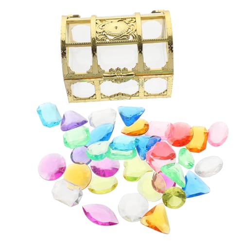 VANZACK Buntes Teiliges Tauchedelsteine mit Piraten Schatztruhe Robustes Schwimmspielzeug für Poolspielzeug für Sommer Geburtstag Tauchen und Schwimmtraining von VANZACK