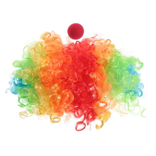 VANZACK Clown Kostüm Set mit Buntem Perücken und Nasen Accessoire Atmungsaktives Bequemes Halloween Kostüm für Erwachsene für Karneval Fasching und Rollenspiele VANZACK Clown Kostüm Set mit Buntem Perücken und Nasen Accessoire Atmungsaktives Bequemes Halloween Kostüm für Erwachsene für Karneval Fasching und Rollenspiele von VANZACK