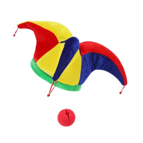 VANZACK Clownhut mit Glocken Weichem Atmungsaktivem Material Lustige Kostümkopfbedeckung für Fasching Mottopartys und Festliche Verkleidungen von VANZACK