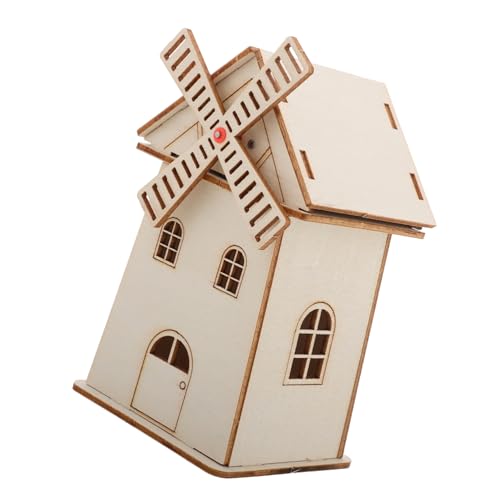 VANZACK DIY Solar Windmühlenmodell Aus Holz Unvollendete Bastelidee Für Wissenschaftliches Lernspielzeug Kleines Und Zuverlässiges Modell Kreatives von VANZACK