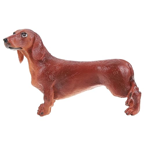 VANZACK Dachshund Hund Figur Dekoration Realistische Simulationstierfigur aus Kunststoff für Kinderzimmer Unterricht und Garten Langlebig und Lehrreich von VANZACK