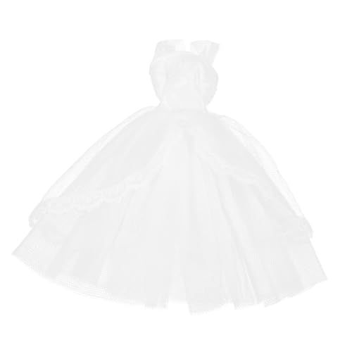 VANZACK Dekoratives Hochzeitskleid Für Puppen Stilvolles Hochzeitskleid Strapazierfähiges Puppenkostüm Für Puppen Klassisches Weißes Design von VANZACK