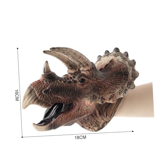 VANZACK Dinosaurier Handpuppe Triceratops aus Weichem Sicherem Material für Rollenspiel und Party Pädagogisches Fantasie und Wissen von VANZACK