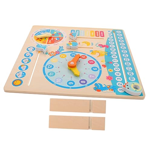 VANZACK Dinosaurier Holzspielzeug Uhr Für Lernuhr Mit Wetter Und Jahreszeiten Funktionen Pädagogisches Kalendererfassung VANZACK Dinosaurier Holzspielzeug Uhr Für Lernuhr Mit Wetter Und Jahreszeiten Funktionen Pädagogisches Kalendererfassung von VANZACK