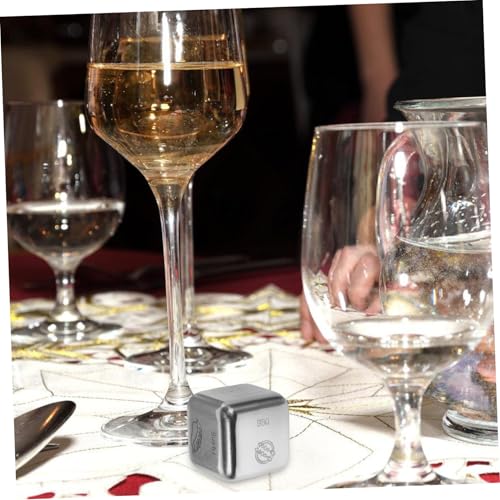 VANZACK Edelstahl Würfel Food Decider Würfel Partyspiel Würfelspiel Requisite Kleiner Tragbarer Sechseitiger mit Abgerundeten Ecken für Zuhause Bar Ktv von VANZACK