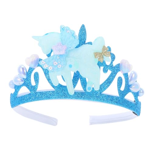 VANZACK Einhorn Krone Haarreifen für Mädchen Traumhafte Party Tiara Sicher und Leicht für Cosplay und Geburtstagsfeiern Blaue Farbe von VANZACK