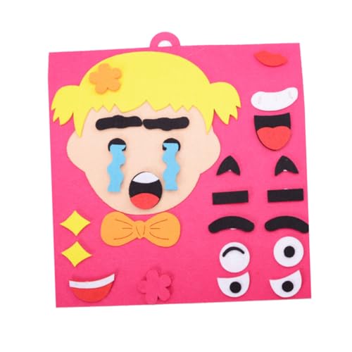 VANZACK Facial Puzzle Set Pädagogisches DIY Lernspiel für Frühe Entwicklung Handliches Gesichtsausdruck Puzzle mit Bunten Motiven Fördert Logisches und Hand Auge Koordination Mädchen Rot von VANZACK