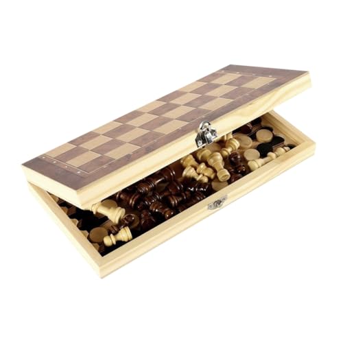 VANZACK Faltbares Holz Schachbrett Schachspiel und Dame Tragbares Lernspielzeug für Junge Mädchen und Familien Glatte Oberfläche Leicht und Reisegeeignet VANZACK Faltbares Holz Schachbrett Schachspiel und Dame Tragbares Lernspielzeug für Junge Mädchen und Familien Glatte Oberfläche Leicht und Reisegeeignet von VANZACK