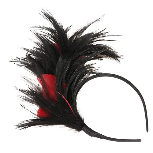 VANZACK Federgestecktes Haarband Halloween Karneval Fasching Haarschmuck Damen Masquerade Kopfschmuck Schwarz Rot Leichtes Langlebiges Material für Party und Cosplay VANZACK Federgestecktes Haarband Halloween Karneval Fasching Haarschmuck Damen Masquerade Kopfschmuck Schwarz Rot Leichtes Langlebiges Material für Party und Cosplay von VANZACK