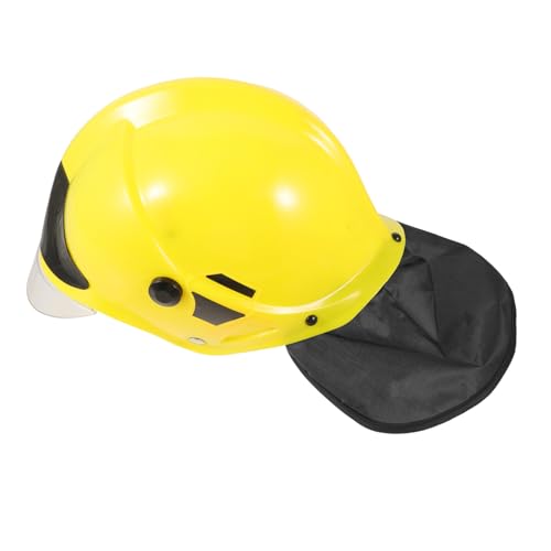 VANZACK Feuerwehrmann Helm für Cosplay Gelber Feuerwehrhelm für Kostüme Rollenspiele und Karneval Bequemes Accessoire für Partys und Halloween von VANZACK