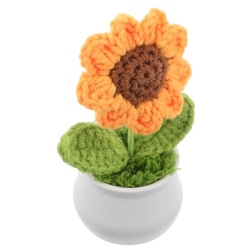 VANZACK Gehäkelte Sonnenblume Im Topf Handgefertigte Deko Pflanze Für Rustikale Und Regaldekoration Kleine Kunstblume Für Zuhause Und Badezimmer VANZACK Gehäkelte Sonnenblume Im Topf Handgefertigte Deko Pflanze Für Rustikale Und Regaldekoration Kleine Kunstblume Für Zuhause Und Badezimmer von VANZACK