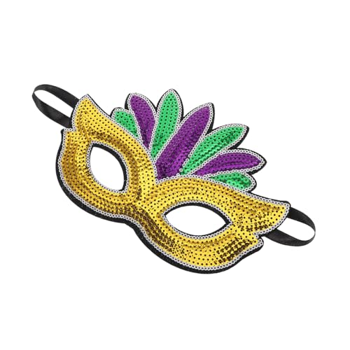 VANZACK Glitzernde Karnevalsmaske Mardi Gras Kostüm Maske mit Glitzer für Faschingsparty Maskerade Ball Zubehör als Fotorequisite und Partyaccessoire von VANZACK