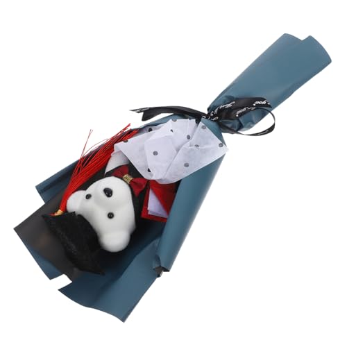 VANZACK Graduation Bear Bouquet Kuscheltier mit Festlicher Abschlusskleidung Langlebige Dekoration für Kindergarten Schule Hochschule Einzigartiges zur Bestandenen Prüfung Fröhliche von VANZACK