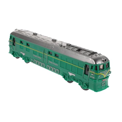 VANZACK Grünes Vintage Zugspielzeug mit Trägheitsantrieb ohne Sound und Licht Realistisches Interaktives Modell Kindgerechtes Eisenbahnspielzeug für Kleine Bahnfans von VANZACK