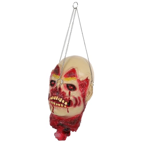 VANZACK Hängender Gruselkopf für Halloween Realistischer Horror Kopfanhänger Deko für Spukhäuser und Gruselpartys Hochwertige Halloween Requisite aus Sicherem Material von VANZACK