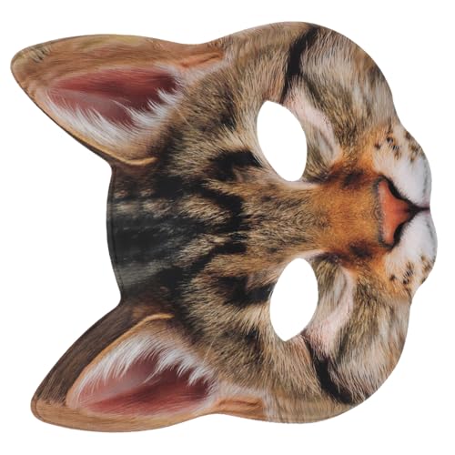 VANZACK Halbgesicht Katze Maske EVA Stoff Langlebig Karneval Halloween Kostüm Maskerade Unisex für Maskenball Cosplay Party von VANZACK