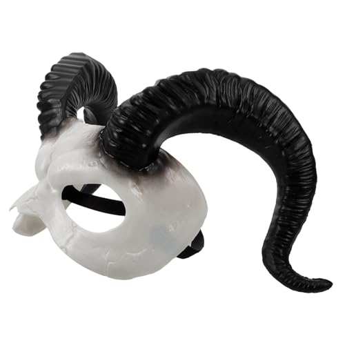 VANZACK Halbgesichts Halloween Maske mit Kunststoff Oxhorn Elastischem Band Leichte Atmungsaktive Teufelsmaske für Maskenball Karneval Cosplay Party und Festlichkeiten von VANZACK