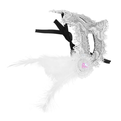 VANZACK Halbmaske für Damen Maskerade Maske mit Spitzenrand für Halloween Karneval und Cosplay Verstellbare Bequeme Kostümmaske Weiß VANZACK Halbmaske für Damen Maskerade Maske mit Spitzenrand für Halloween Karneval und Cosplay Verstellbare Bequeme Kostümmaske Weiß von VANZACK