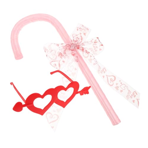 VANZACK Halloween Bowknot Cane mit Herzförmiger Brille Leichtes und Langlebiges Cosplay Bühnenrequisit für Valentinstag und Tanzparty Einheitsgröße Rotes Herz Design VANZACK Halloween Bowknot Cane mit Herzförmiger Brille Leichtes und Langlebiges Cosplay Bühnenrequisit für Valentinstag und Tanzparty Einheitsgröße Rotes Herz Design von VANZACK