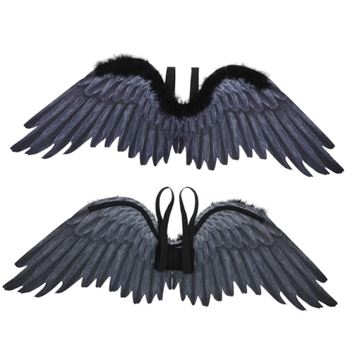 VANZACK Halloween Engel Flügel Kostüm Schwarze Federflügel Für Damen Und Herren Für Karneval Cosplay Mottopartys Und Bühnenaufführungen VANZACK Halloween Engel Flügel Kostüm Schwarze Federflügel Für Damen Und Herren Für Karneval Cosplay Mottopartys Und Bühnenaufführungen von VANZACK