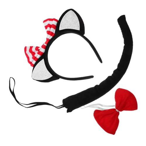 VANZACK Halloween Kostüm Set Schwarze Katzenohren Haarreif mit Schleife und Katzenschwanz Weiches Sicheres Material Bequemes Cosplay Zubehör für Bühne Karneval und Alltag VANZACK Halloween Kostüm Set Schwarze Katzenohren Haarreif mit Schleife und Katzenschwanz Weiches Sicheres Material Bequemes Cosplay Zubehör für Bühne Karneval und Alltag von VANZACK