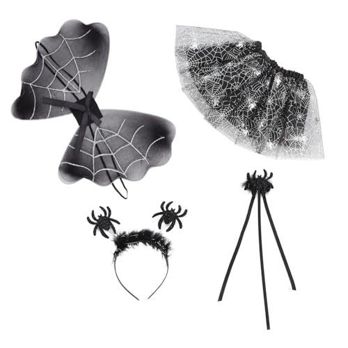 VANZACK Halloween Spinnenkostüm Set für Teiliges Set mit Rock Flügeln Stirnband und Zauberstab für Partys und Auftritte VANZACK Halloween Spinnenkostüm Set für Teiliges Set mit Rock Flügeln Stirnband und Zauberstab für Partys und Auftritte von VANZACK