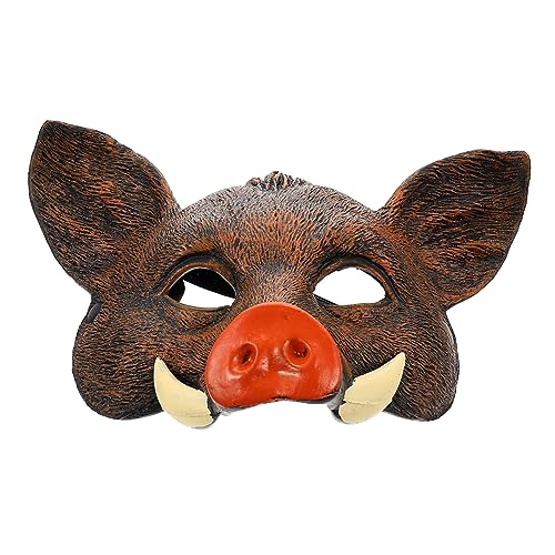 VANZACK Halloween Wildschwein Maske Realistische Cosplay Maske Für Karneval Maskerade Und Fasching Braune Partymaske Für Schaurige Und Feiern von VANZACK
