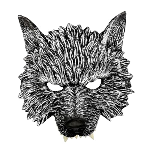 VANZACK Halloween Wolf Halbgesichtsmaske Cosplay Maske Tiermotiv Maskerade Party Accessoire für Erwachsene und Atmungsaktiv Kreatives Design für Kostüm und Fotografie VANZACK Halloween Wolf Halbgesichtsmaske Cosplay Maske Tiermotiv Maskerade Party Accessoire für Erwachsene und Atmungsaktiv Kreatives Design für Kostüm und Fotografie von VANZACK