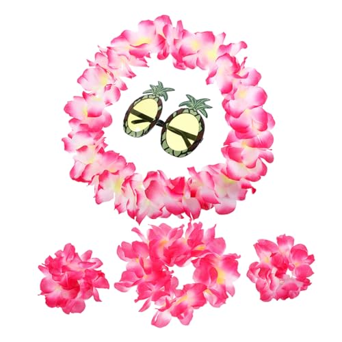 VANZACK Hawaii Party Teiliges Große Blumenkranz Armband Stirnband Halskette mit Ananasbrille Luau Party Deko für Sommer Festliche Verkleidung VANZACK Hawaii Party Teiliges Große Blumenkranz Armband Stirnband Halskette mit Ananasbrille Luau Party Deko für Sommer Festliche Verkleidung von VANZACK